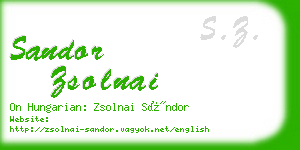 sandor zsolnai business card